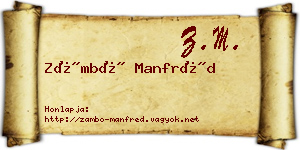 Zámbó Manfréd névjegykártya