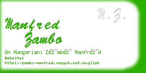 manfred zambo business card